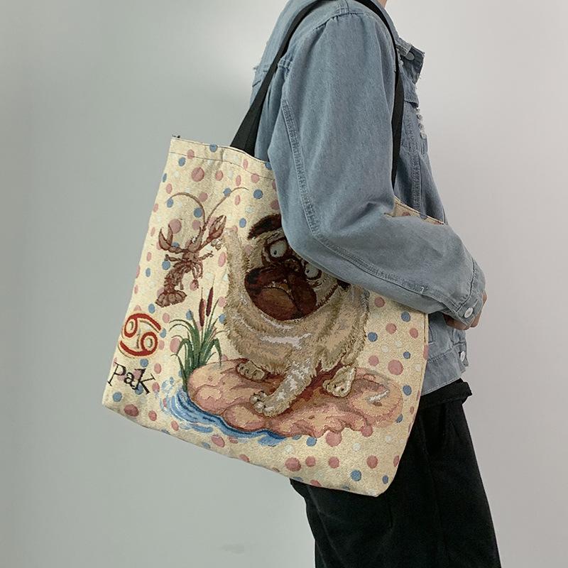 Bohemian Style Printed Bag Large Capacity Portable Mommy Bag Canvas Tote Bag Shoulder Bag