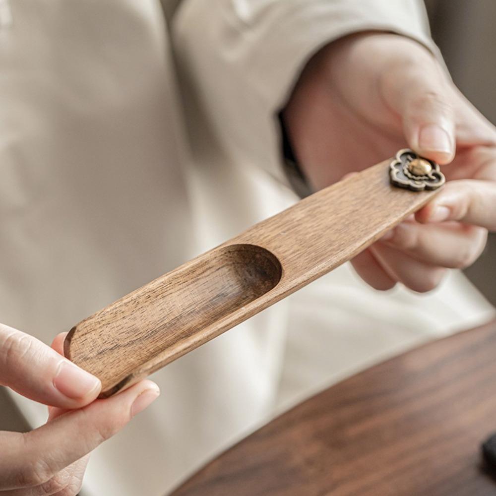 Retro Tea Scoops Natural Wooden Teaspoon Tea Leaves Holder Sugar Powder Spoon  Living Room