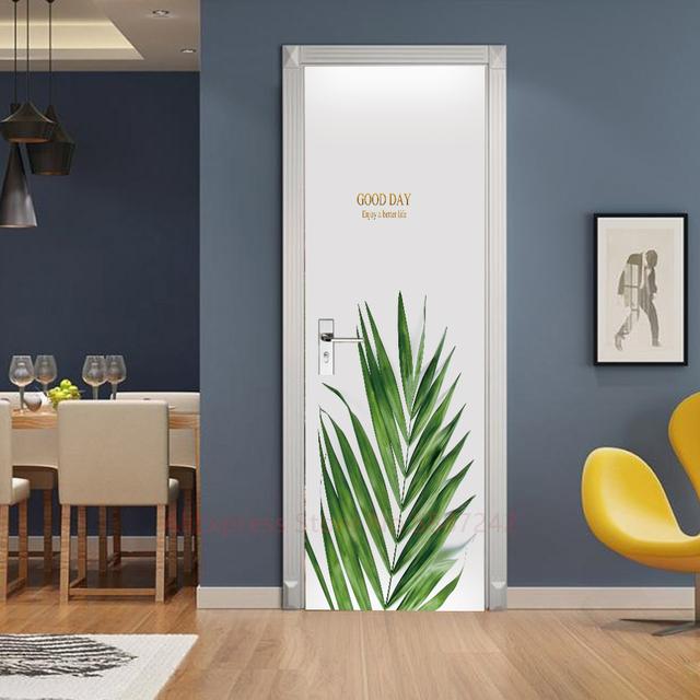 Растение, джунгли, пейзаж, наклейки на дверь, украшение для спальни, ванной комнаты, комната для мальчиков и девочек, оконная стена, 3d обои, вход, постер, фреска