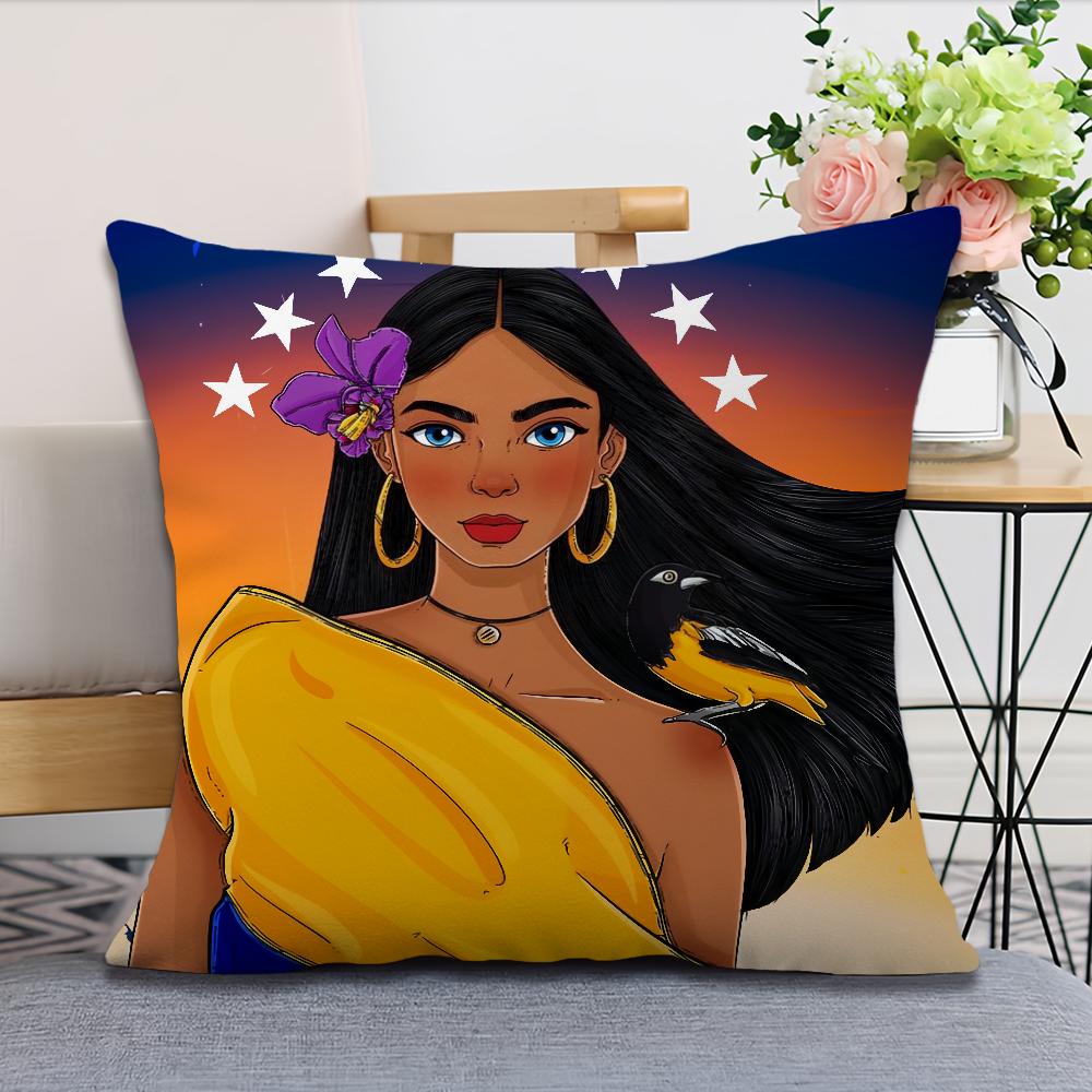 Aesthetic Art Venezuela Cushion Cover Soft Comfortable Pillow Case for Sofa Living Room Home Office Decor Protective Covers