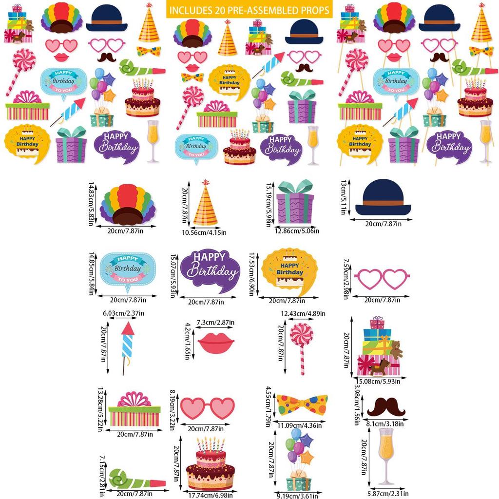 Набор реквизита для фотобудки для празднования из мультяжных бумажных материалов для детей и взрослых