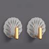 2Pcs Shell Shape Wall Hook Kitchen Bathroom Multifunction Punch Free Hooks Coat Hanger Home Decoration Paste Style Hooks