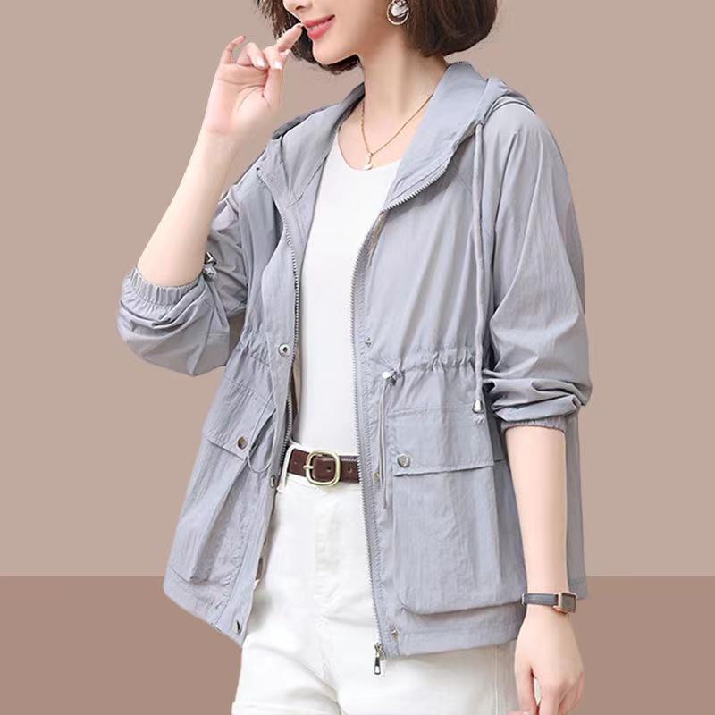 Summer Women's Jacket Thin Coat Casual Windbreaker Sun Protection Jackets Basic Zipper Coat Tops Female