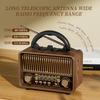 Retro Portable AM/FM/SW Radio with Rechargeable Battery, TF/AUX Playback & Antenna. Wireless for Home, or Emergency.