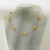 European and American ins minimalist size ball pendant necklace women's light luxury premium feeling plated 18k gold waterproof non-fading collarbone