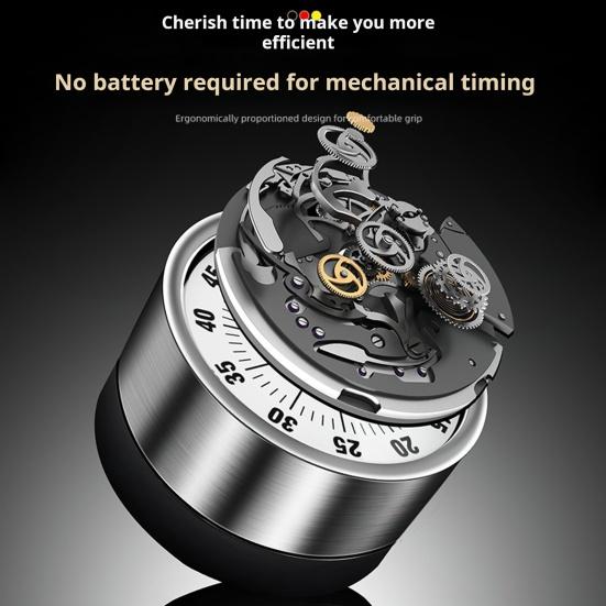 Портативный механический кухонный таймер 55-минутный магнитный визуальный таймер обратного отсчета для приготовления пищи, выпечки, техники «помидор», учебы, детских игр, управления временем, секундомер