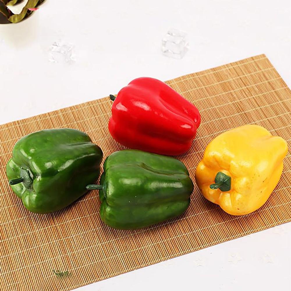 3PCS Realistic Artificial Imitated Peppers Vegetables Decor Restaurants Props