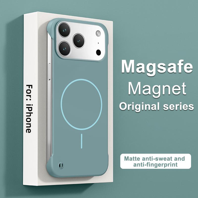 For Magsafe Frameless Magnetic Wireless Charge Case For iPhone 17 Air 16 15 14 13 12 11 Pro Max 16E Ultra Thin Matte PC Cover