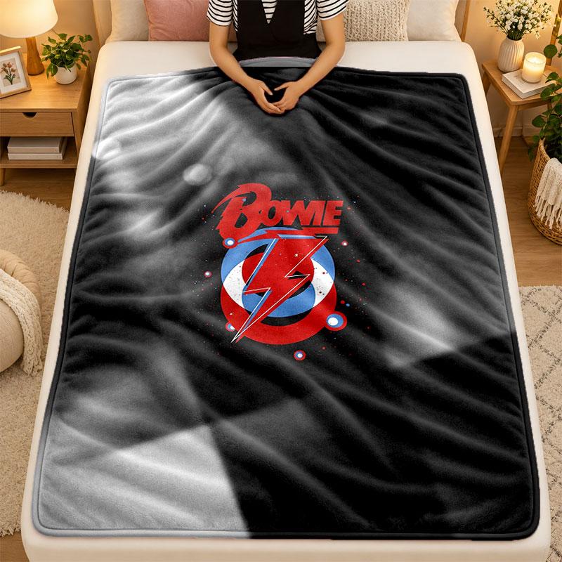 Flannel BlanketDavid Bowie Warm Soft Throw Blanket for Indoor Sofa Bed Living Room Use