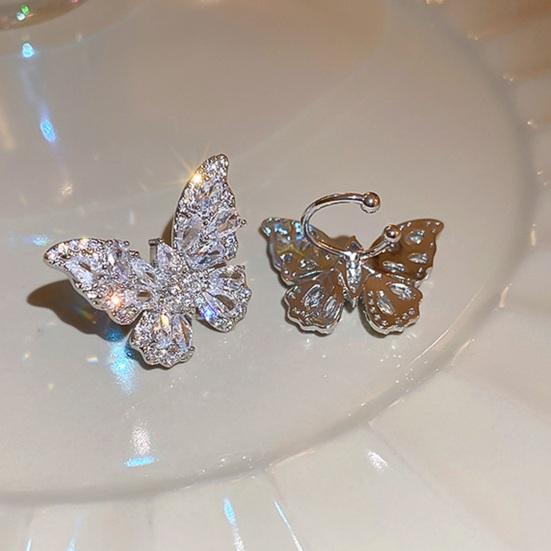 1 шт. Женская бабочка-кафф со стразами, бабочка-клипса, без пирсинга, ювелирное украшение в подарок на день рождения, вечеринку, свадьбу