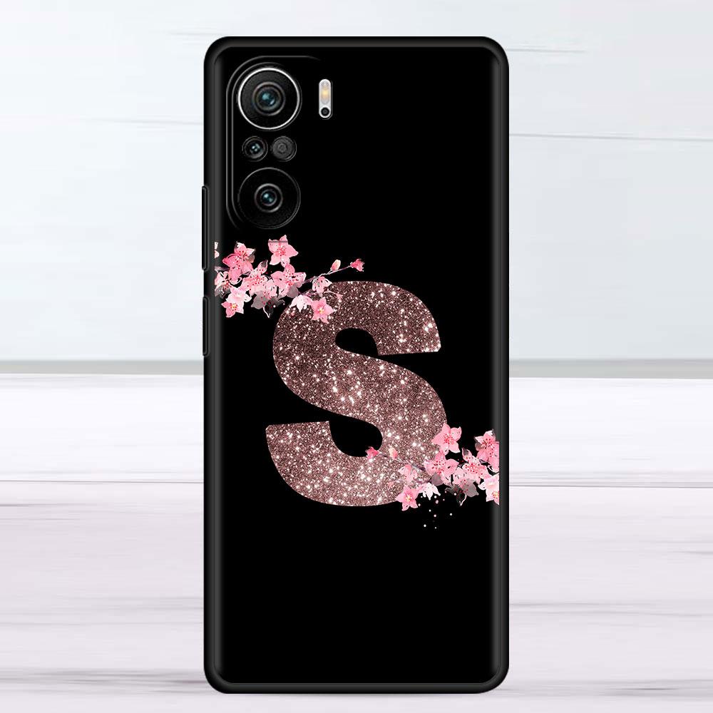 Розовый модный чехол с цветочной буквой MN для Xiaomi Redmi Note 11 10 Pro 12 9S 9 8 9C 9A K40 10C 8T 9T, силиконовый чехол для телефона