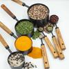 8-Piece Measuring Cup and Spoon Set with Wooden Handles Stainless Steel Measuring Cup Baking Tools Coffee Measuring Spoon Set