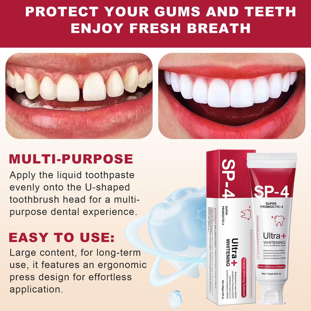 Зубная паста SP-4, 120 г. Большая пробиотическая зубная паста SP-4, отбеливающая зубная паста SP-4, свежесть, дыхание, зубная паста, зубная паста, удаление пятен