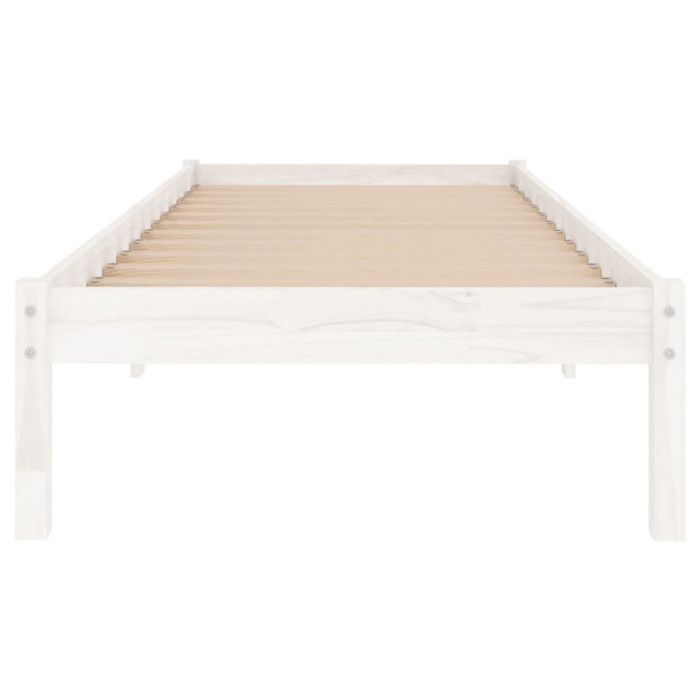 VidaXL Cadre de lit Blanc Bois de pin massif 90x200 cm