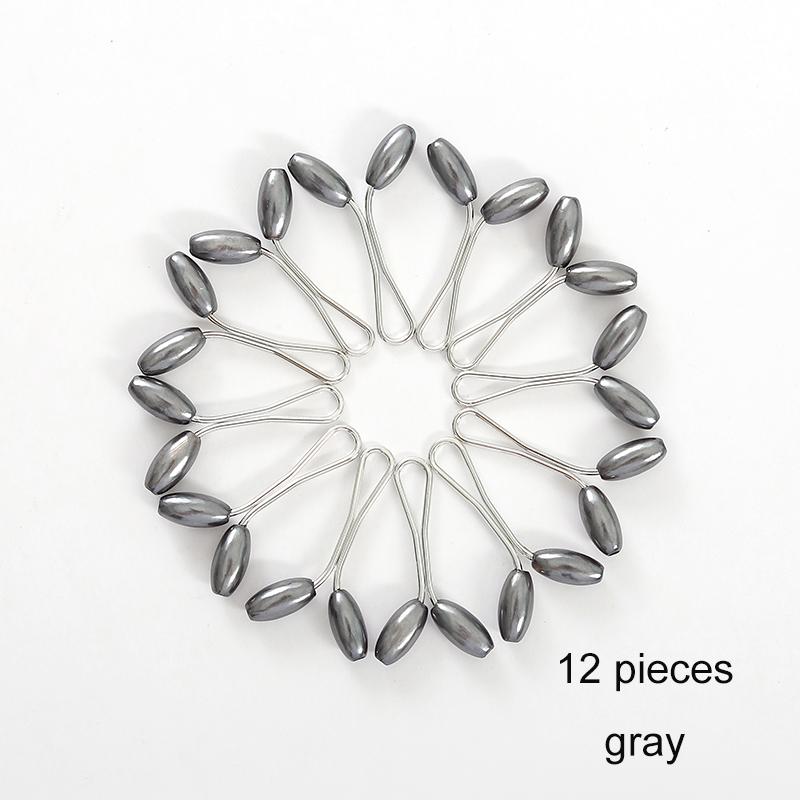 12pcs/lot Anti Slip Brooch Headscarf Shawl Scarf Lady Muslim Fixed Pins Scarf Hijab Clips Pearl Stylish Brooch for Women