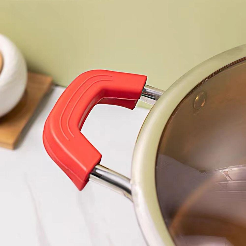 Pan Non-Slip Anti-Scald Pot Handle Protectors Pot Handle Cover Silicone Lid Insulation Clips