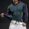 Футболка с капюшоном Мужская Весна Новая Повседневная Спортивная Базовая Футболка для Молодежи Быстросохнущая Дышащая Мужская Футболка с Длинным Рукавом Красивая