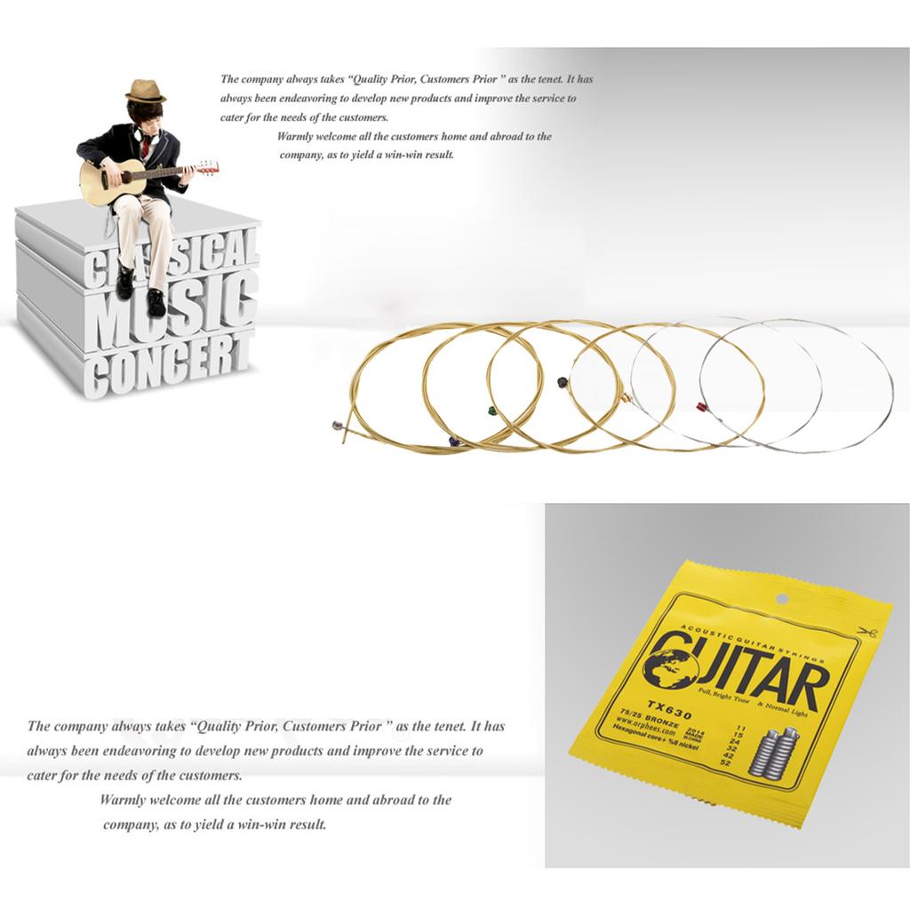 Струны для акустической гитары Orphee TX630 (.011 .052) 75 25 Фосфорная бронза