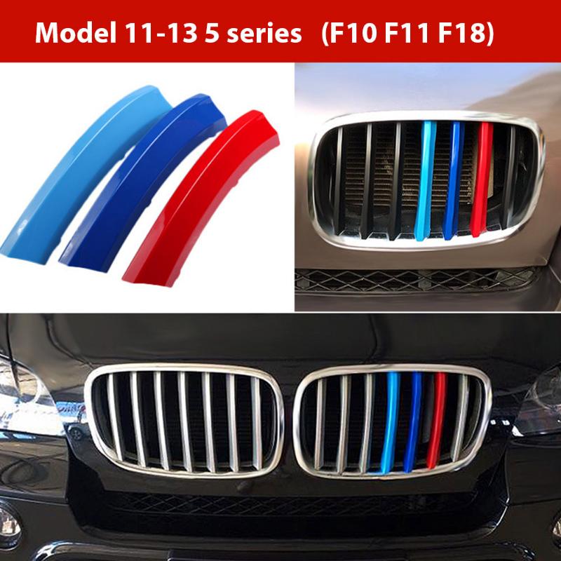 3pcs/Set M Power Car Racing Front Grille Trim Strips For X1 X2 X3 X5 E46 E90 E91 E92 E93 F30 E60 E61 F10 G30 G20 F07 F11 F18 Performance