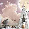 Настенные обои Nordic Handpainted 3D Clouds Hot Air Balloon Wall Painting Background Wall Wallpaper Decor