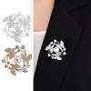 Women Brooch Suit Coat Collar Brooch Butterfly Rhinestone Faux Pearl Decor Hollow Out Wreath
