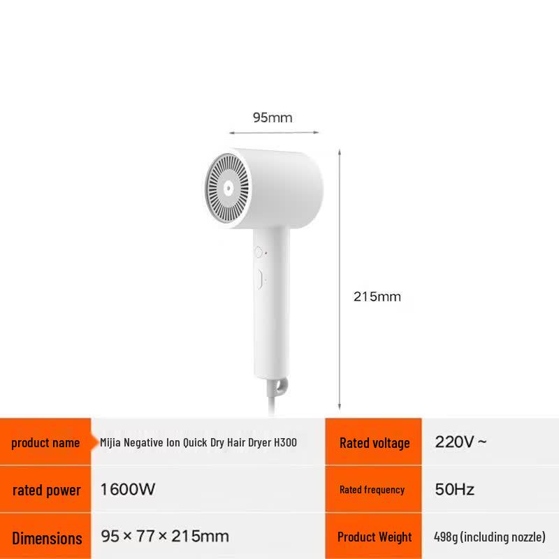 Xiaomi Mijia H300 Negative Ion Fast Dry Hair Dryer