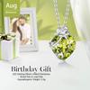 AGVANA Synthetic Peridot August in Full and 925 Sterling Perfect for White Gift Wrapping Included Women's Necklace, Birthstone, "Flowering Bloom"