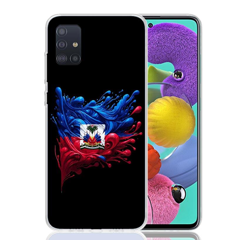 Haiti Haitian Flag Phone Case For Samsung Galaxy A52 A32 A22 A12 A02S A50S A30S A51 A31 AA71 Note 20 Ultra 10 S10 Plus Galaxy A5