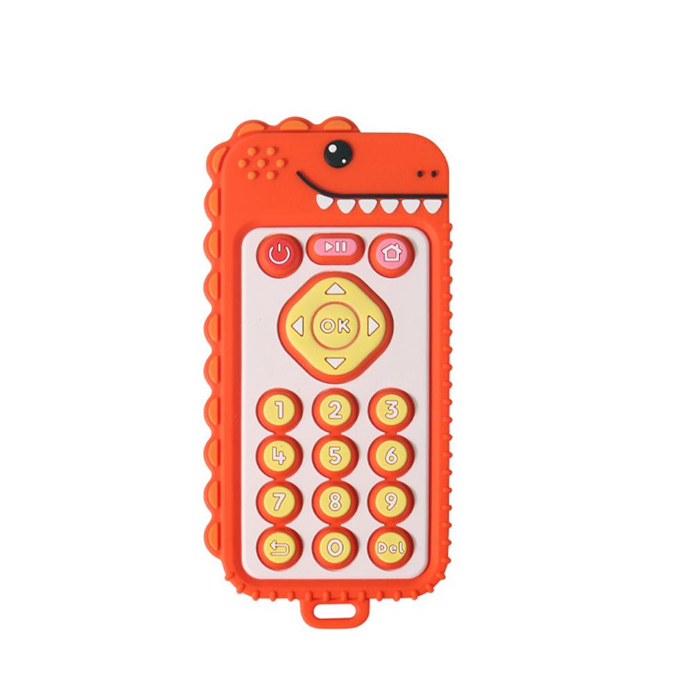 Детский силиконовый прорезыватель для зубов с дистанционным управлением «Единорог» с ручкой-имитатором и кнопкой для жевания, прорезыватель для зубов из пищевого силикона