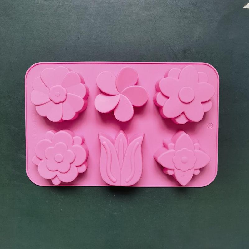 6 полостей силиконовая форма для шоколада Mooncake DIY Mold Различные формы цветов конфеты цветы мыло форма для выпечки инструмент