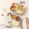 WORTHBUY 4/5 Grids 304 Stainless Steel Lunch Box With Cutlery&Bowl Portable Food Contianer for Hot and Cold Food For Student Kid