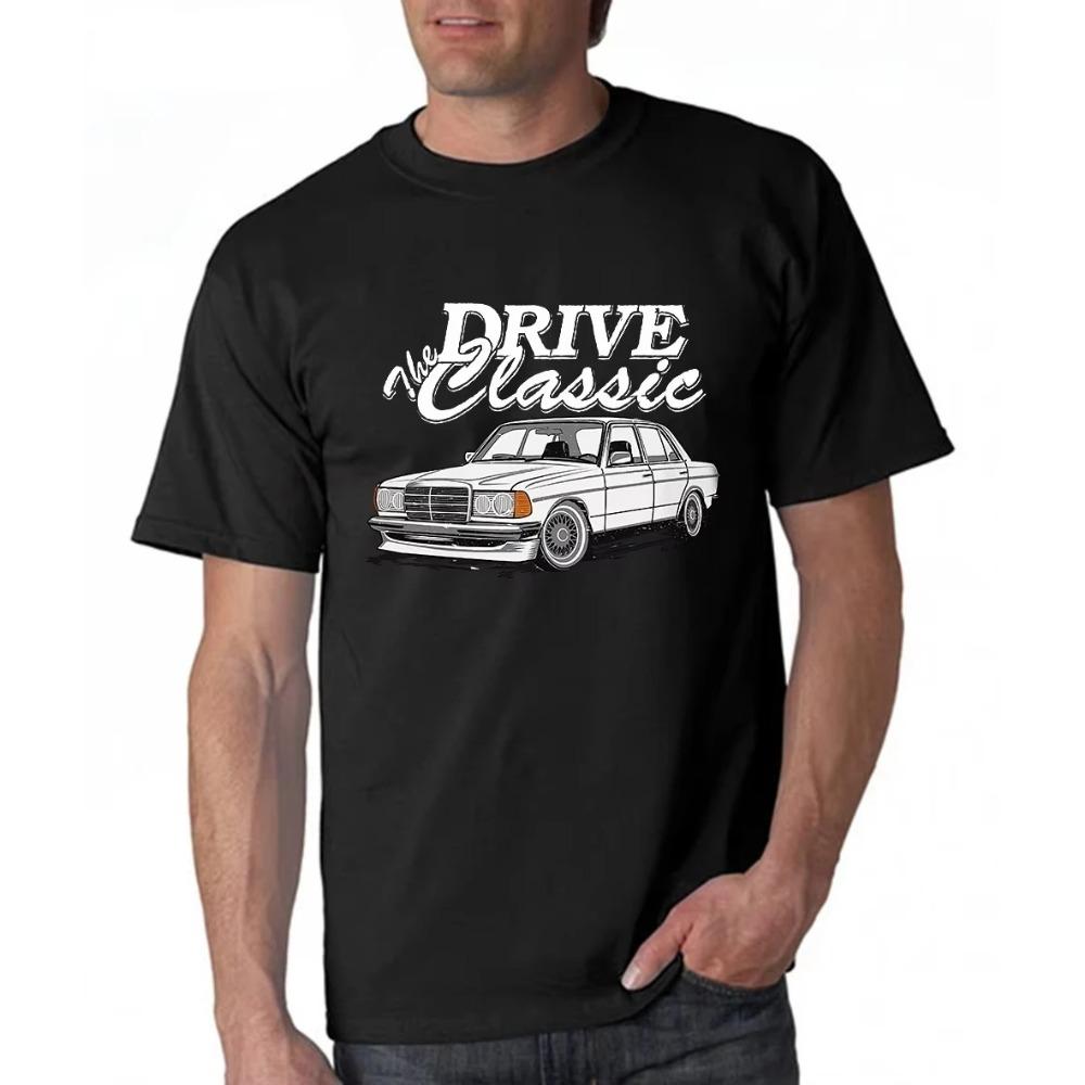 Glstkrrn W123 Футболка Car Fans Printed Tshirt Мужская летняя винтажная модная футболка Женская футболка Мужская брендовая футболка