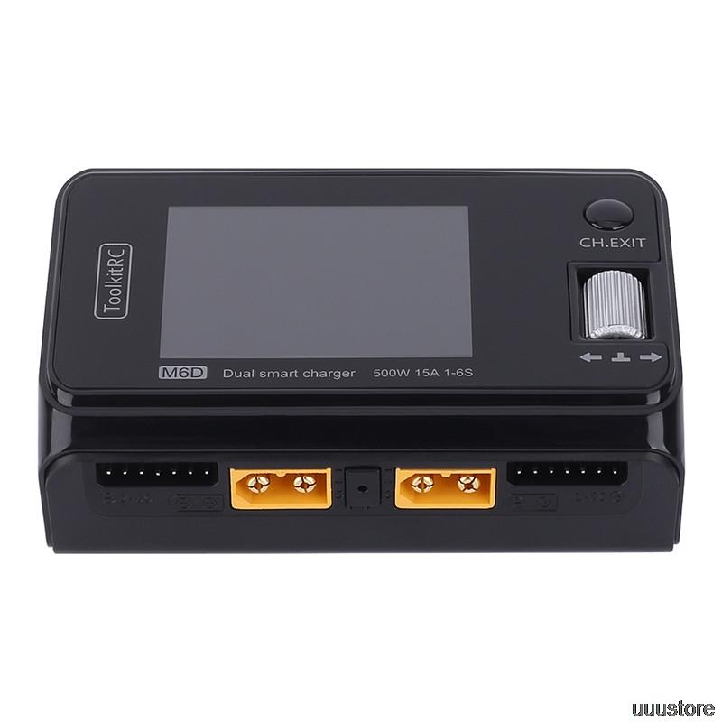 ToolkitRC M6D V3 500W 15A DC Dual Channel MINI Smart Charger Discharger For 1-6S Lipo Battery FPV Model Spare Part Replace M8