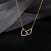 Double Heart Clavicle Choker Alloy Pendant Necklace Fashion Love Drop Necklace