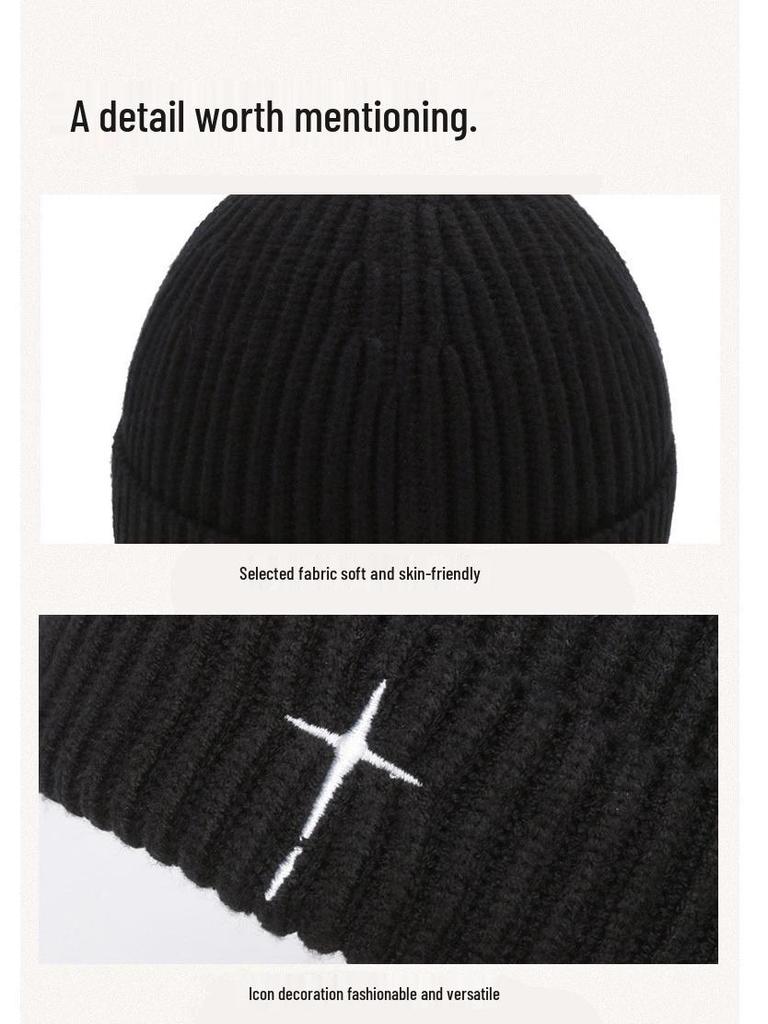 Мужская шерстяная шапка-бини для больших голов - Толстая, теплая, дышащая, влагоотводящая, идеально подходит для осени и зимы