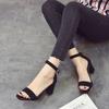 Fashion Summer Women Dress Shoes High Heels Boat Shoes Wedding Shoes Tenis Feminino with Peep Toe Square Heel Casual Sandals