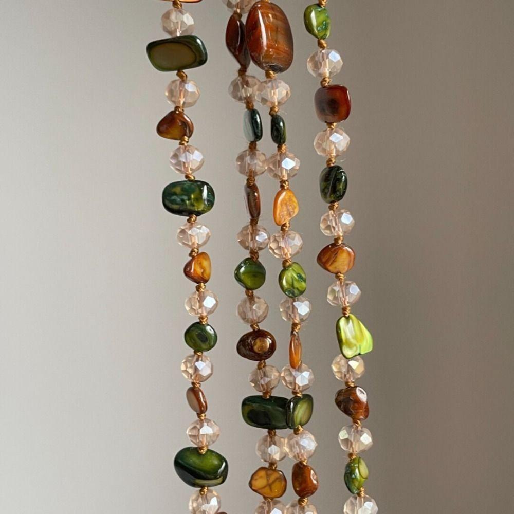 Искусственный стеклянный камень Тигровый глаз Ожерелье Круглая цепочка Чокер Новые ювелирные аксессуары для женщин