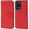 Protective Case - BOOLING - for Samsung Galaxy S20 Ultra - Red - Leather Effect - Scratch-Resistant and Shockproof