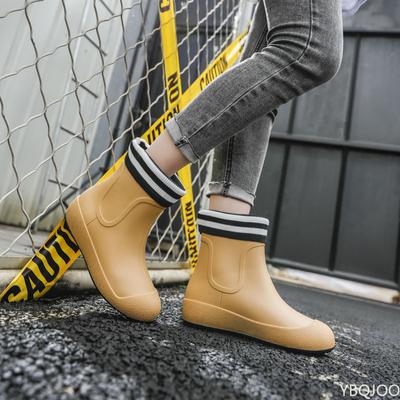 Женские непромокаемые туфли без шнуровки, ботильоны, модные уличные нескользящие непромокаемые сапоги на платформе, садовые галоши, женские рабочие резиновые ботильоны
