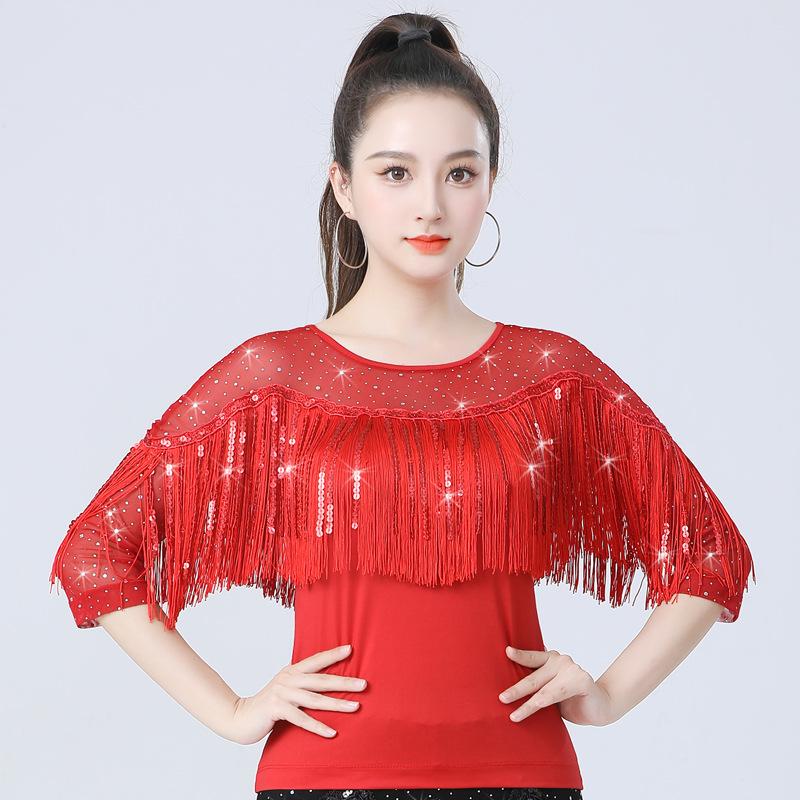 Tassel Modern Dance Top Women Square Dance Clothing Evening Dresses Gitba National Standard Ballroom Samba Latin Dance