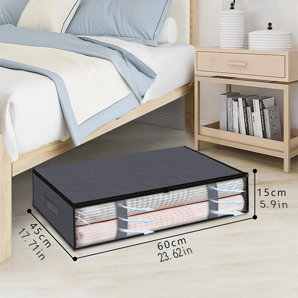 Under Bed Storage Bag For Portable Foldable Quilt Bags Wardrobe Clothes Organizer Storage Box Dustproof Organizer Large Capacity