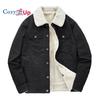 Cozy Up Thickened Lamb Fleece Flip Collar Workwear Cotton Coat for Men