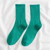 Colorful Women's Medium-Tube Cotton Socks - Trendy Macaron Candy Colors for Spring and Autumn