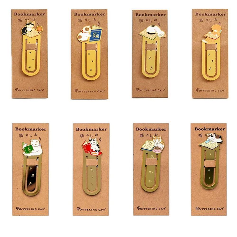 Закладка для книг Kawaii Reading Book Clip Cat Pagination Mark в японском стиле Metal Bookmark Gifts