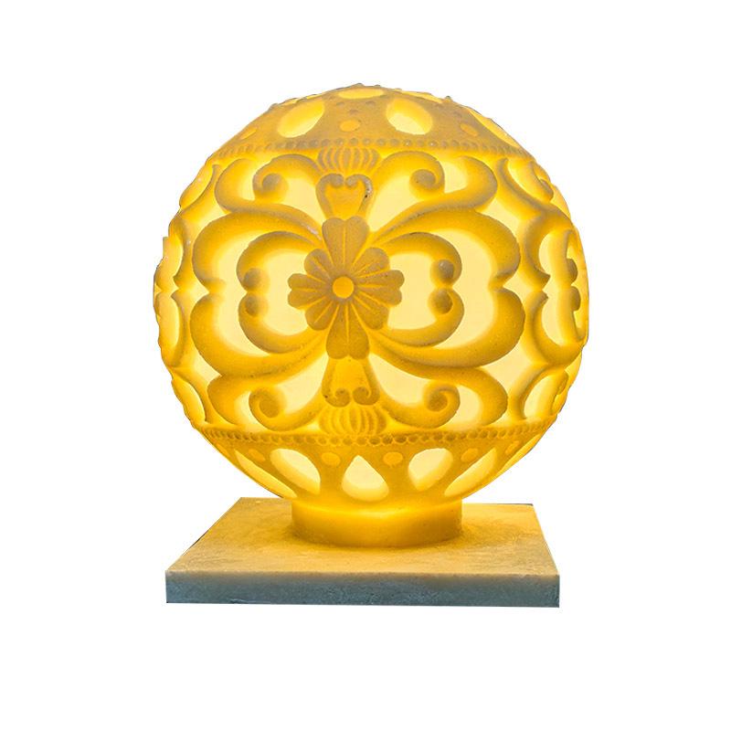 Carved Resin Solar Pillar and Fence Light for Garden or Courtyard