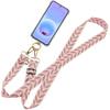 Coque pour Samsung Galaxy A57 5G, Silicone Antichoc avec Bandoulière Rose Détachable