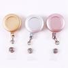 Gold Silver Retractable Badge Reel Name Tag Easy To Pull Buckle ID Card Holder  Office Accessories