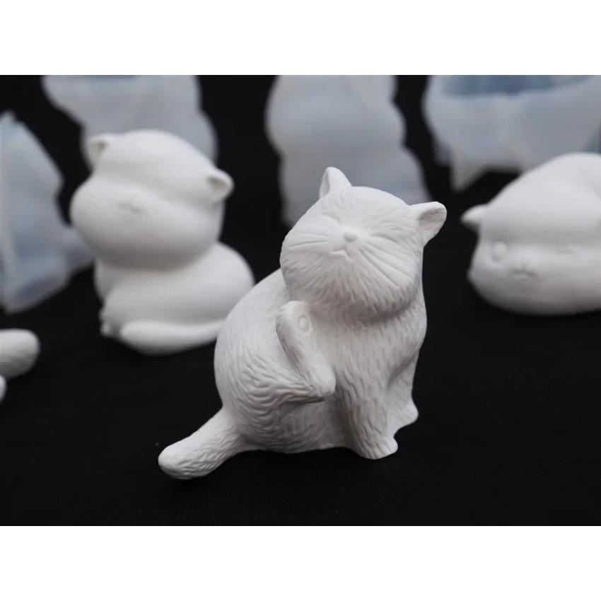 1 шт DIY Pet Cat Mold Craft Tool Силиконовые формы 3D Cat Soap Clay Милая свинья Силиконовые формы для свечей