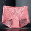 Кружевные трусики с цветочным принтом, женские полые трусы с высокой талией, трусы больших размеров, сексуальные шорты для мальчиков