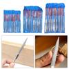 10Pcs Diamond File Set Plastic Handle Metal Stone Grinding Flat Diamond Needle File DIY Wood Rasp File Needle Polishing